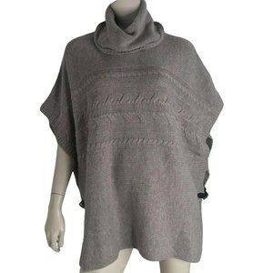 Tahari Sweater Wool Poncho Cable Knit Women Size Small